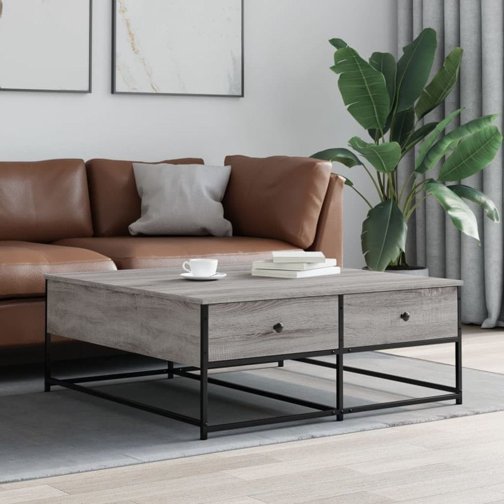 Petromila vidaXL Konferenčný stolík sivý sonoma 100x99x40 cm kompozitné drevo